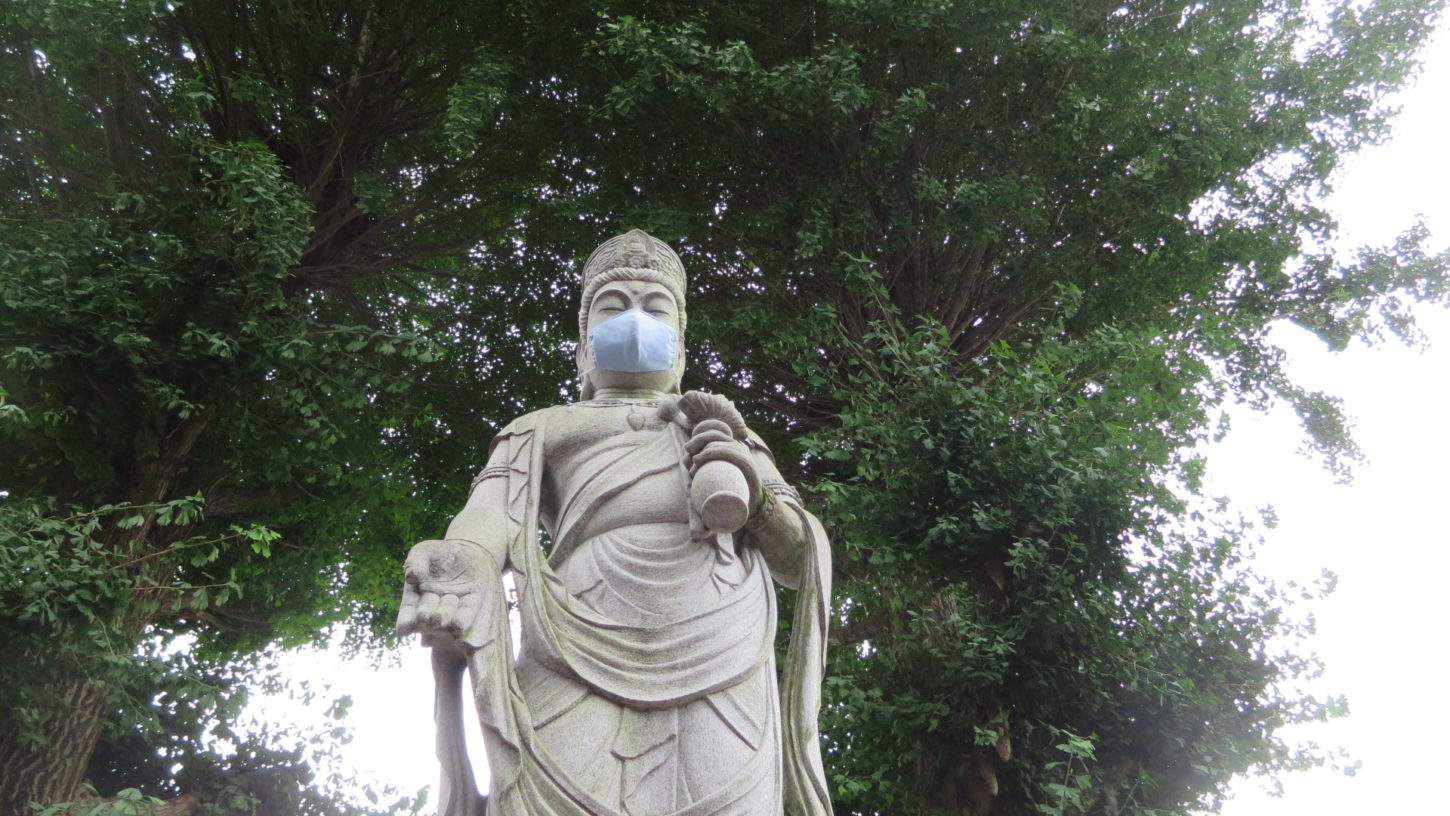 アトリエミカミ業務提携・撮影コーデネート物件・寺・観音様・コロナ対策・マスク着用