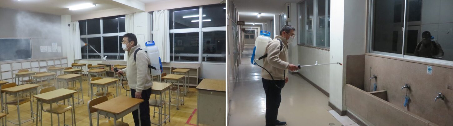 新型コロナウイルス感染症対策・消毒・学校スタジオ・