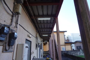 撮影専用のアパートスタジオの外回りの外灯のスイッチ増設