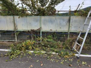学校の外の塀周り整備