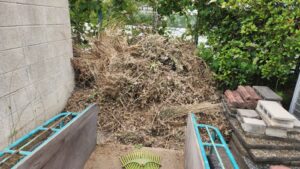 リヤカーのタイヤ修理・現場復帰・草刈り運搬