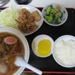 南池袋・桃源・東京ラーメン・ラーメン生姜焼き小鉢付き６８０円