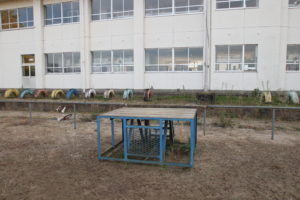 学校スタジオ校庭の朝礼台